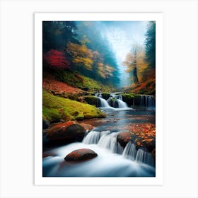 Waterfall In The Forest 14 Art Print