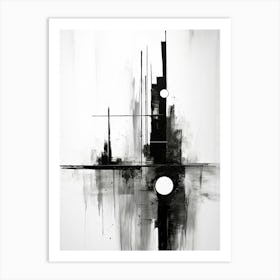 Stillness Abstract Black And White 3 Art Print