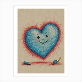 Heart With Pencils 1 Art Print