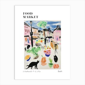 The Food Market In Bath 2 Illustration Poster Art Print