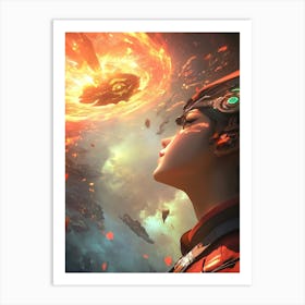 Girl In A Spaceship Art Print