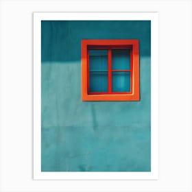 Window On A Blue Wall Art Print