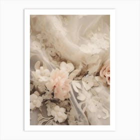 Lace And Flowers 1 Art Print