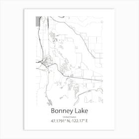 Bonney Lake,United States Minimalist Map Art Print