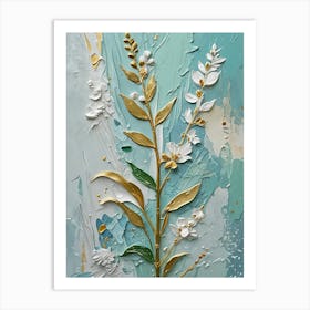 Gold And White Floral no2 Poster