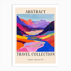 Abstract Travel Collection Poster Patagonia Argentina Chile 2 Art Print