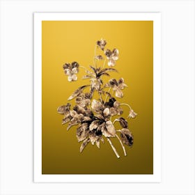 Gold Botanical Johnny Jump Up on Mango Yellow n.4176 Art Print