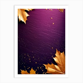 A Gradient Canvas Displaying A Purplish Pink To Gold Splash Against A Lavish Autumn Themed Backgroun (5) Art Print