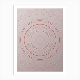 Geometric Abstract Glyph Circle Array in Tomato Red n.0271 Art Print
