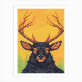 Deer Illustration 7 Art Print