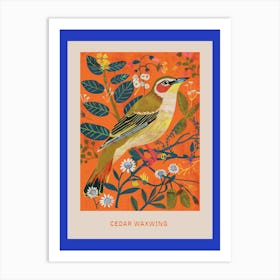 Spring Birds Poster Cedar Waxwing 2 Art Print