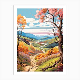 The Cateran Trail Scotland Hike Illustration Art Print