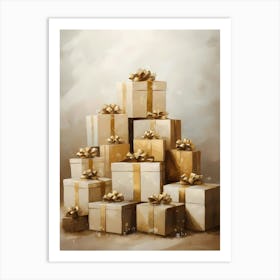 Christmas Gift Boxes Art Print