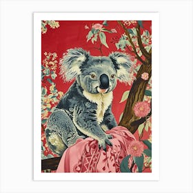 Floral Animal Painting Koala 4 Art Print