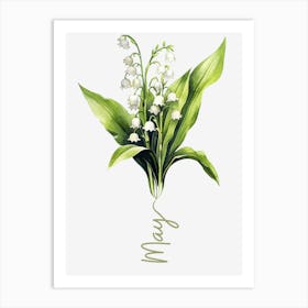 May Birth Flower Birth Month Botanical 1 Art Print