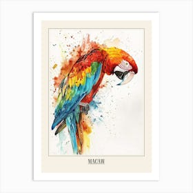 Macaw Colourful Watercolour 4 Poster Art Print