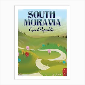 South Moravia Czech Republic Travel poster Art Print