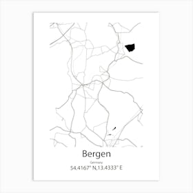 Bergen Op Zoom,Netherlands Minimalist Map Art Print