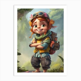 Little Girl In The Forest Art Print