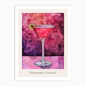 Cocktail O Clock Tile Poster 1 Art Print