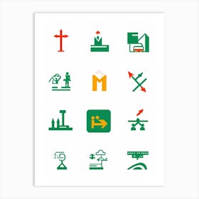 A Modern And Comprehensive Collection Of Pictograms A Mix Of Environmental And Construction Pictogr (3) Art Print