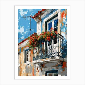 Balcony Painting In Lisbon 3 Art Print