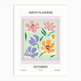 Birth Flowers October Art Print