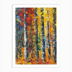 Birch Trees In Autumn 7 Art Print