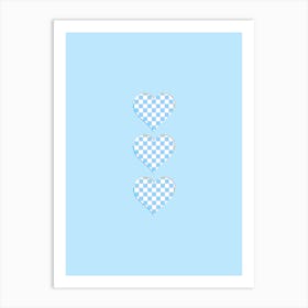 Checkered Hearts Art Print