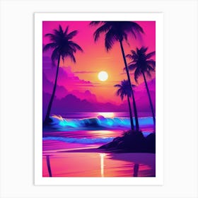 Sunset At The Beach 14 Art Print