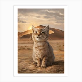 Sand Cat in the desert Art Print