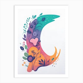 Colorful Letter C Illustration 8 Art Print