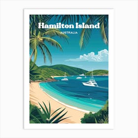 Hamilton Island Queensland Australia Travel Illustration Art Print