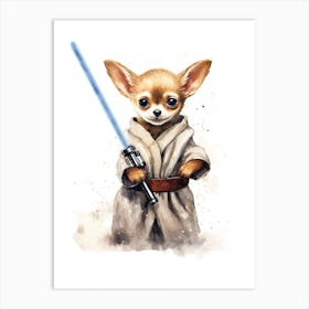 Chihuahua Dog As A Jedi 4 Art Print