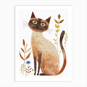 Javanese Cat Clipart Illustration 4 Art Print