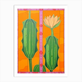 Mexican Style Cactus Illustration Nopal Cactus 4 Art Print