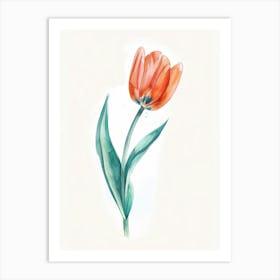 Watercolor Tulip 2 Art Print