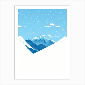 Nozawa Onsen, Japan Minimal Skiing Poster Art Print