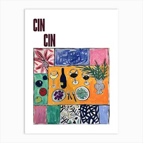 Cin Cin Poster Table With Wine Matisse Style 10 Art Print