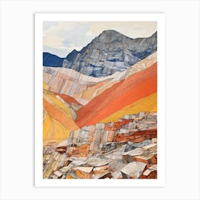 Scafell Pike England 3 Colourful Mountain Illustration Art Print