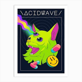 Acid Wave Cat Wall Art Art Print