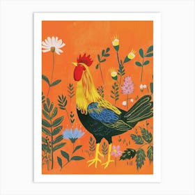 Spring Birds Rooster 2 Art Print