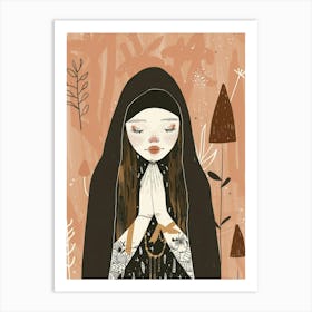 Nun In Prayer Art Print