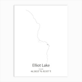 Elliot Lake,Canada Minimalist Map Art Print