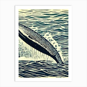 Humpback Whale Linocut Art Print