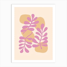 Pink Leaves Art Print