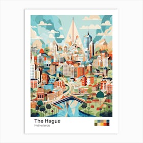 The Hague, Netherlands, Geometric Illustration 4 Poster Art Print