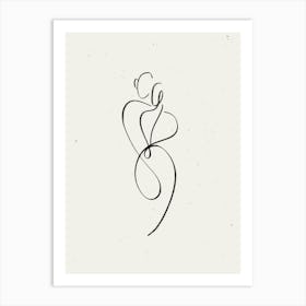 Lovers | Lineart, Love, Couple, Romance, Minimalism, Art, Intimacy, Abstract, Design, Passion, Aesthetic, Embrace Art Print