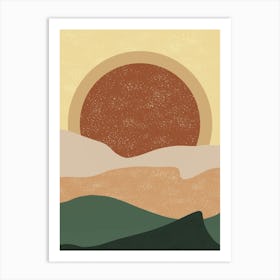 Sunrise Sunset Desert Wall Art Art Print