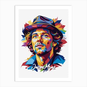 Jason Mraz 02 Portrait Music Icon Style WPAP Pop Art Art Print